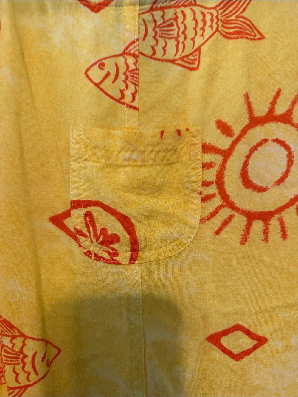 Jennifer Moore Vintage 90s Yellow Dress with Coral Fish Sun Motif Resortwear - Picture 5 of 10